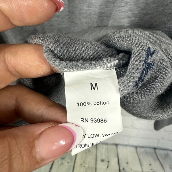 Vintage Brooks Brothers Pull Over Men Medium Gray Preppy Minimalist Cotton Cozy - Picture 5 of 10